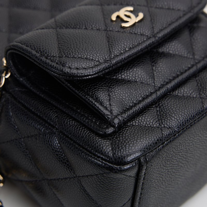 二手Chanel 小書包/黑金牛-11