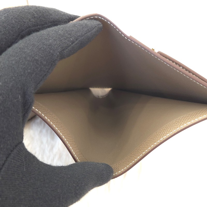 Hermès Bearn 金釦短夾 大象灰-7