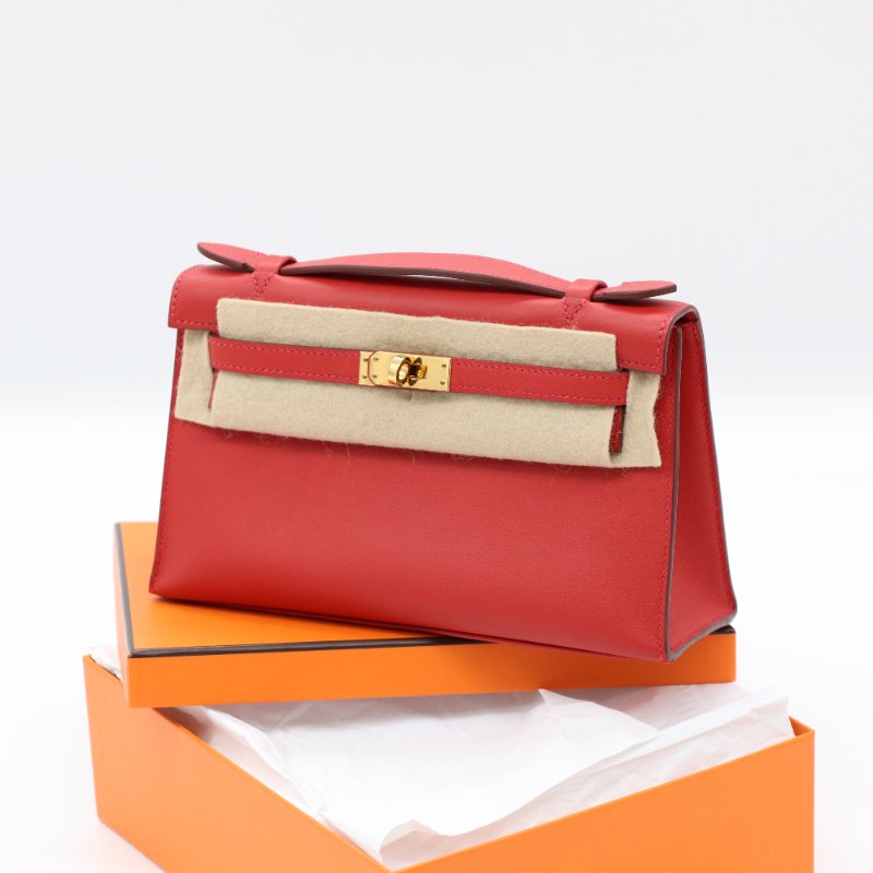 【聖誕精選🌟小編推薦】Hermès 愛馬仕 Mini Kelly I 一代 9T火焰橘紅 Swift皮 手提包 X 刻-0