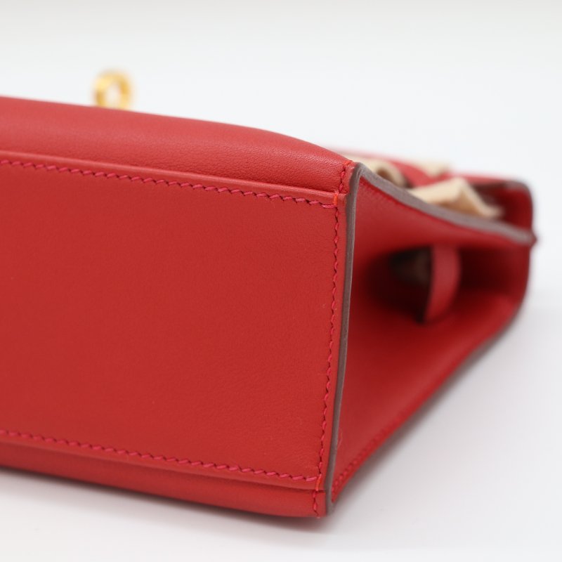 【聖誕精選🌟小編推薦】Hermès 愛馬仕 Mini Kelly I 一代 9T火焰橘紅 Swift皮 手提包 X 刻-7