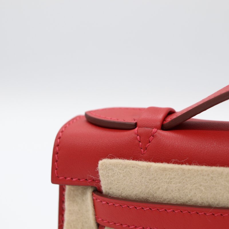 【聖誕精選🌟小編推薦】Hermès 愛馬仕 Mini Kelly I 一代 9T火焰橘紅 Swift皮 手提包 X 刻-9