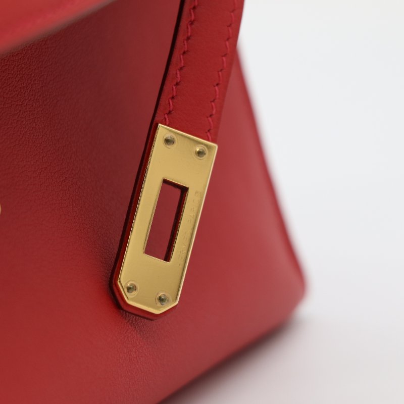 【聖誕精選🌟小編推薦】Hermès 愛馬仕 Mini Kelly I 一代 9T火焰橘紅 Swift皮 手提包 X 刻-10