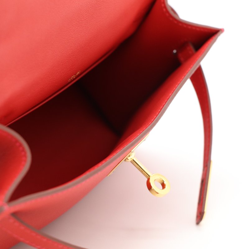 【聖誕精選🌟小編推薦】Hermès 愛馬仕 Mini Kelly I 一代 9T火焰橘紅 Swift皮 手提包 X 刻-13