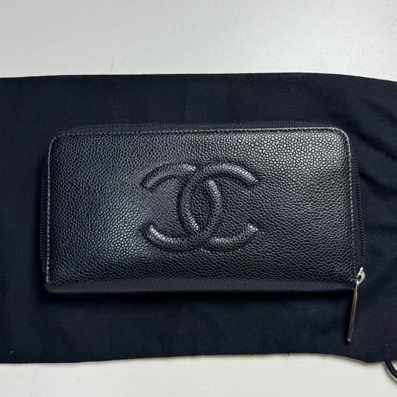 CHANEL 香奈兒 魚子醬ㄇ型長夾🎀實品拍照🎀 牛皮荔枝紋 ~二手近新品-5