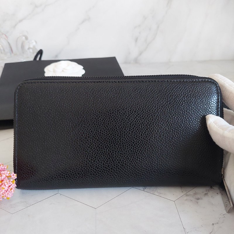 CHANEL 香奈兒 魚子醬ㄇ型長夾🎀實品拍照🎀 牛皮荔枝紋 ~二手近新品-21