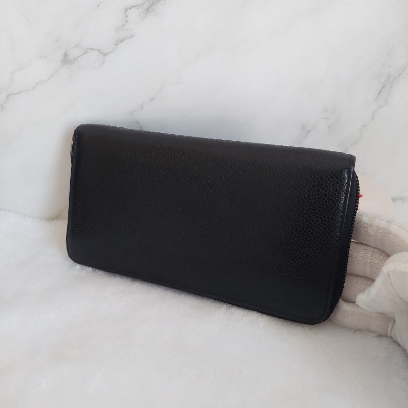 CHANEL 香奈兒 魚子醬ㄇ型長夾🎀實品拍照🎀 牛皮荔枝紋 ~二手近新品-24