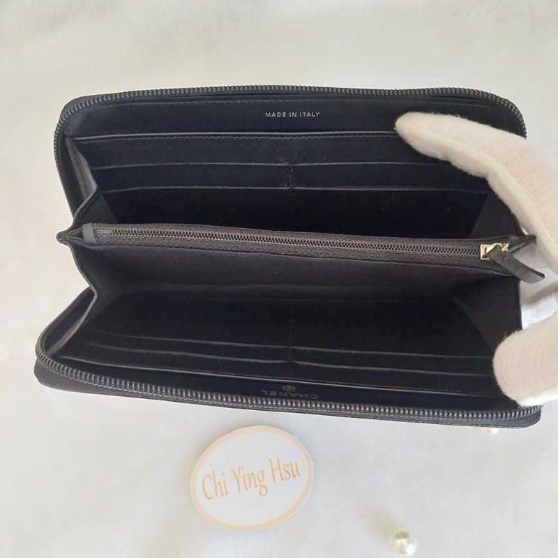 CHANEL 香奈兒 魚子醬ㄇ型長夾🎀實品拍照🎀 牛皮荔枝紋 ~二手近新品-32