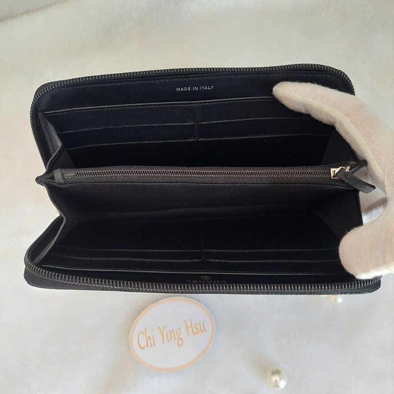 CHANEL 香奈兒 魚子醬ㄇ型長夾🎀實品拍照🎀 牛皮荔枝紋 ~二手近新品-33