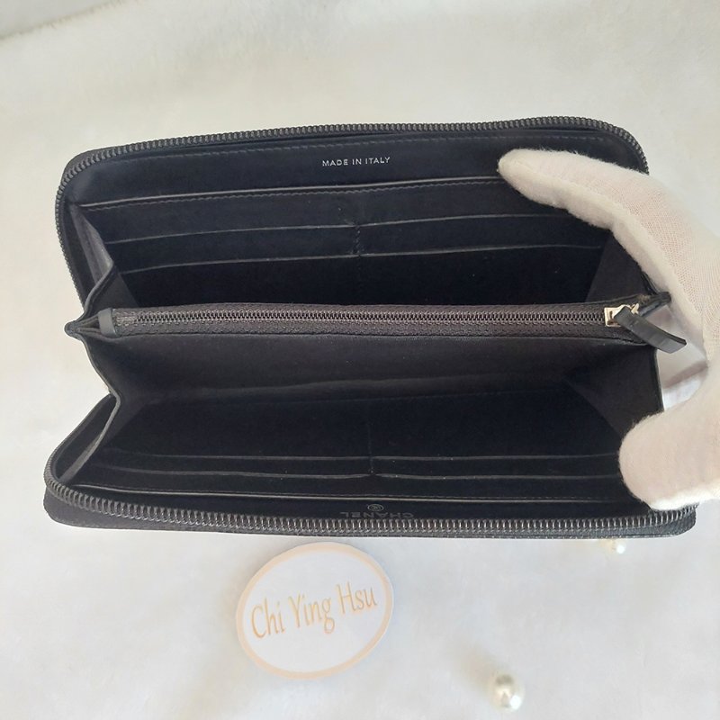 CHANEL 香奈兒 魚子醬ㄇ型長夾🎀實品拍照🎀 牛皮荔枝紋 ~二手近新品-34