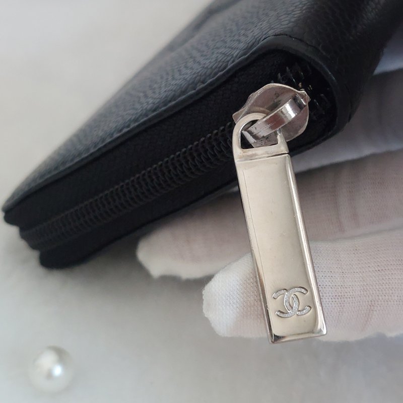 CHANEL 香奈兒 魚子醬ㄇ型長夾🎀實品拍照🎀 牛皮荔枝紋 ~二手近新品-40