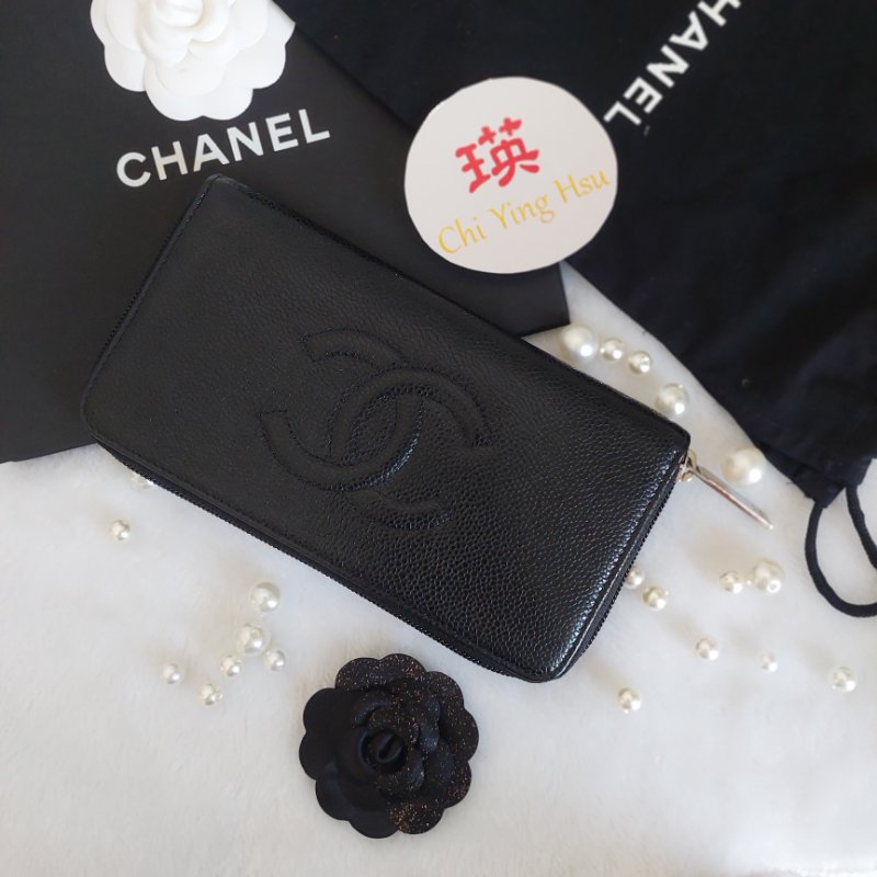 CHANEL 香奈兒 魚子醬ㄇ型長夾🎀實品拍照🎀 牛皮荔枝紋 ~二手近新品-49