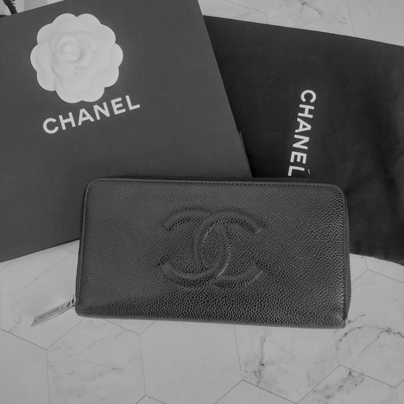 CHANEL 香奈兒 魚子醬ㄇ型長夾🎀實品拍照🎀 牛皮荔枝紋 ~二手近新品-52