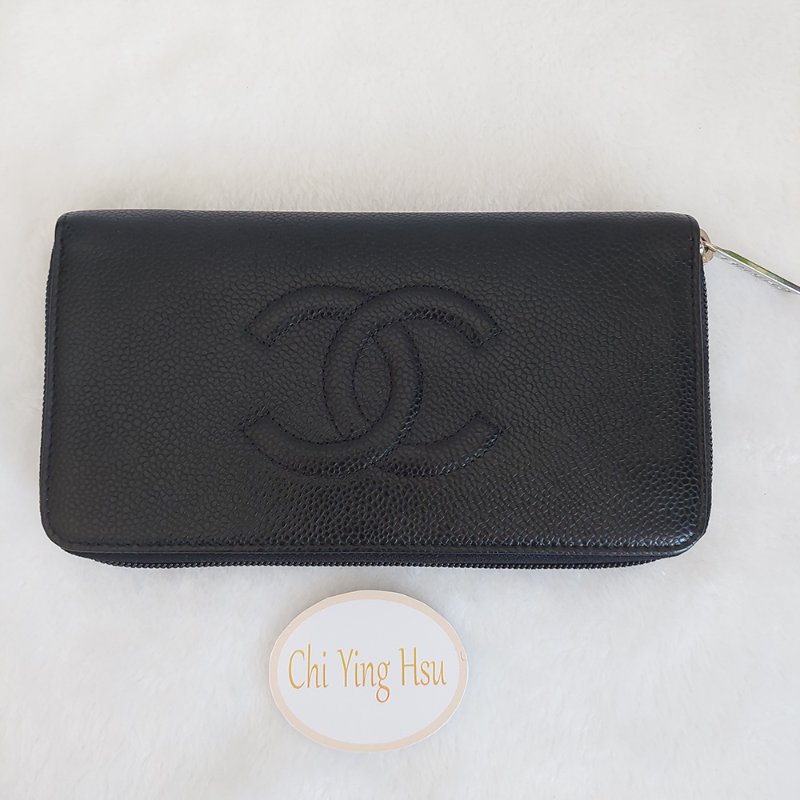 CHANEL 香奈兒 魚子醬ㄇ型長夾🎀實品拍照🎀 牛皮荔枝紋 ~二手近新品-18