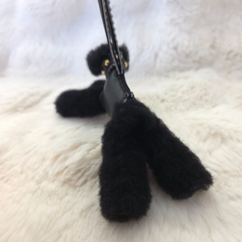 Hermès Budy Apic 鉚釘小狗吊飾 黑灰金-4