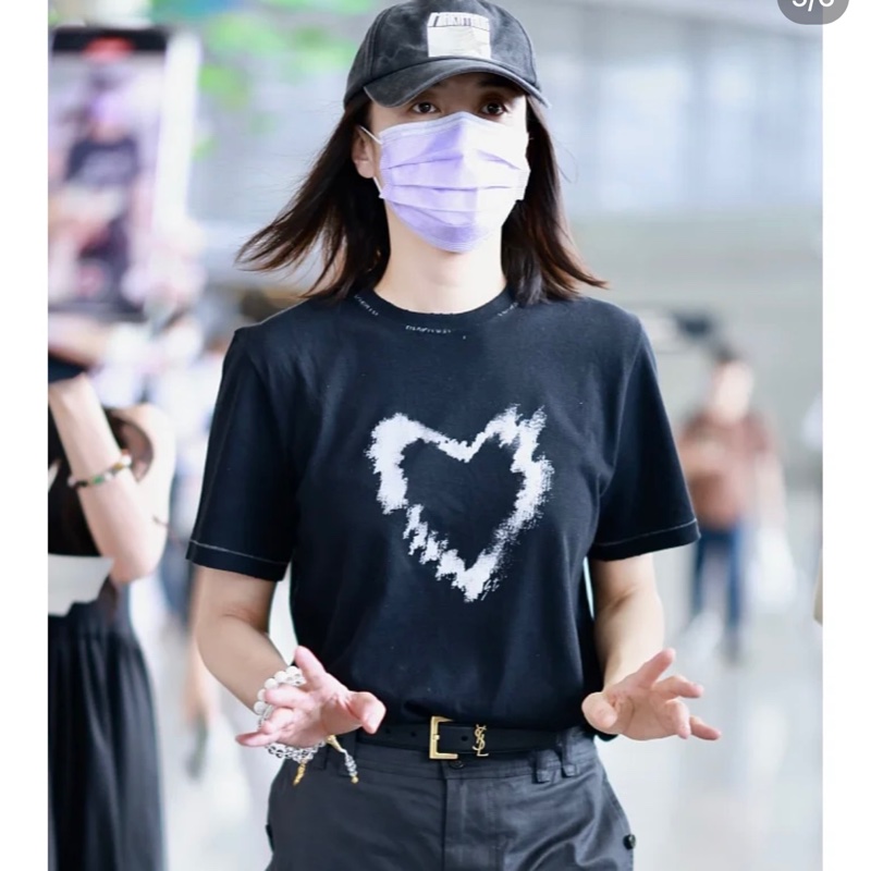 明星同款 男女皆可穿 SAINT LAURENT愛心短袖上衣 YSL-0