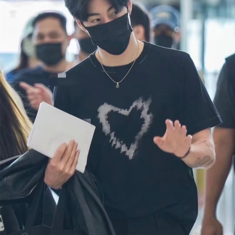 明星同款 男女皆可穿 SAINT LAURENT愛心短袖上衣 YSL-1