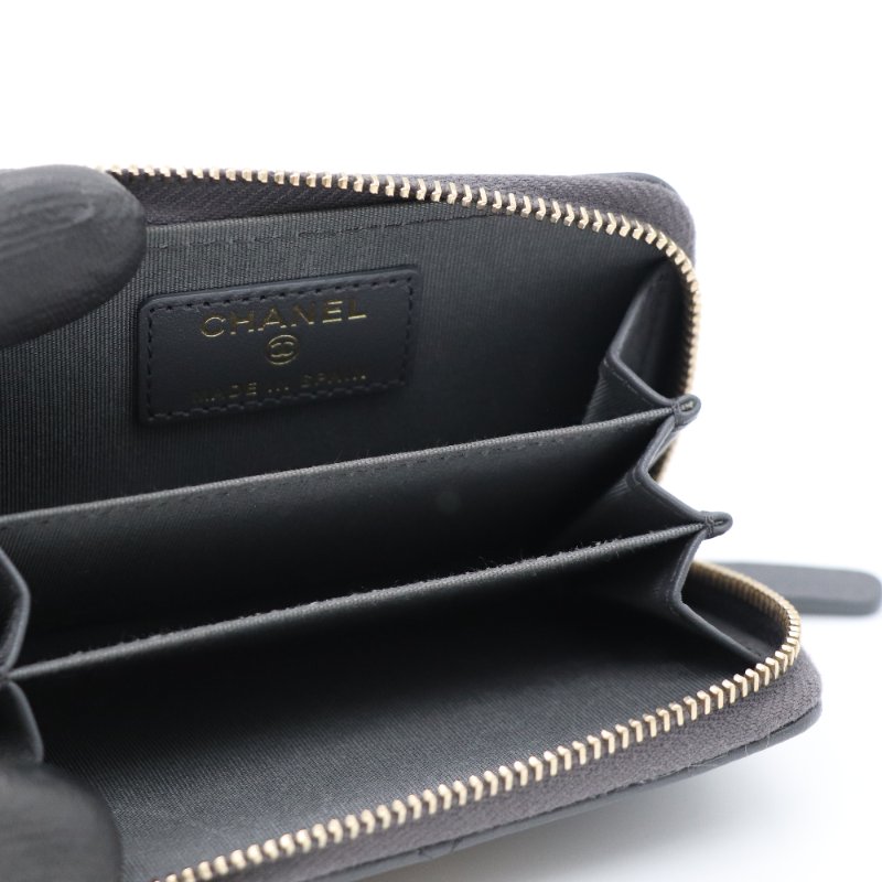 【超🌟級🌟新🌟】Chanel 香奈兒 19 系列 碳灰色 山羊皮 經典 CC 卡包 零錢包-1