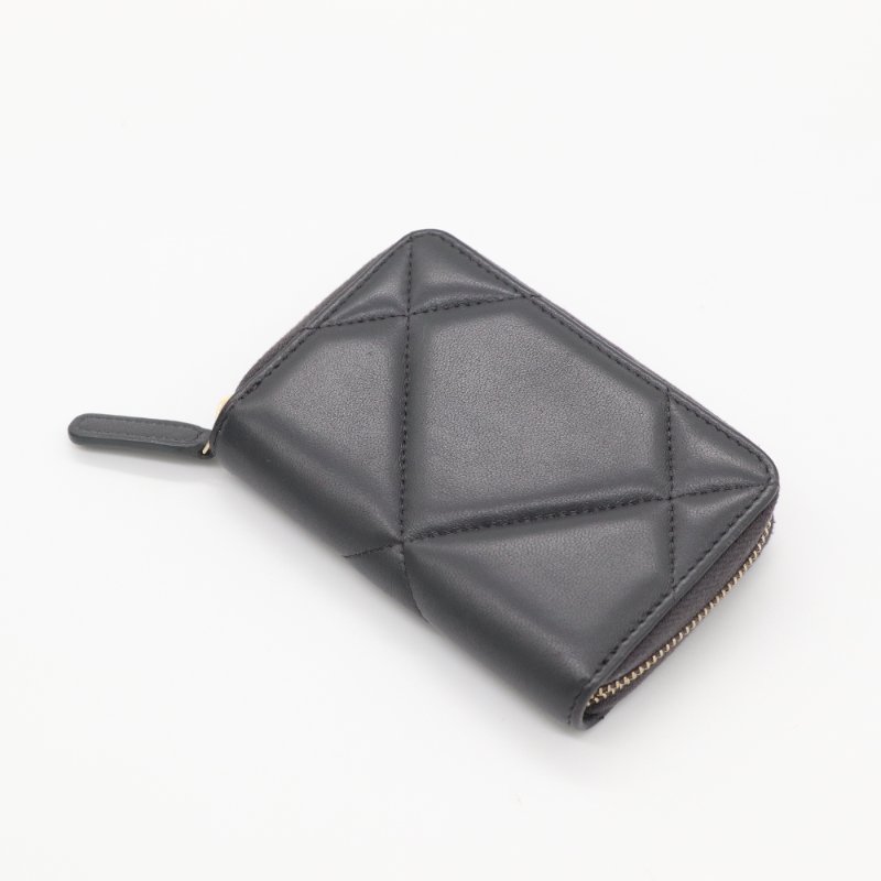 【超🌟級🌟新🌟】Chanel 香奈兒 19 系列 碳灰色 山羊皮 經典 CC 卡包 零錢包-4