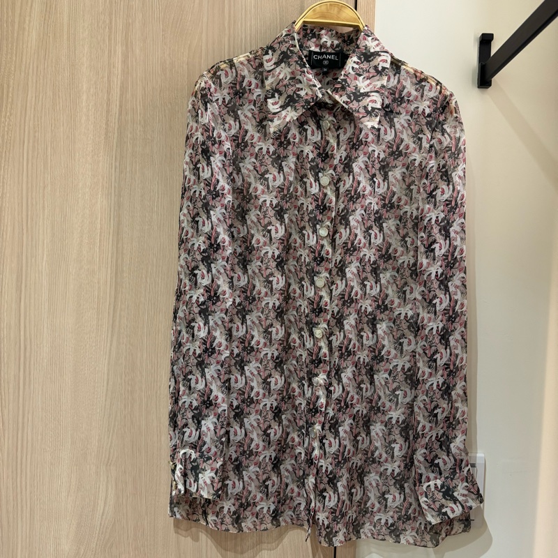 Chanel 香奈兒 23A手工坊真絲襯衫-5