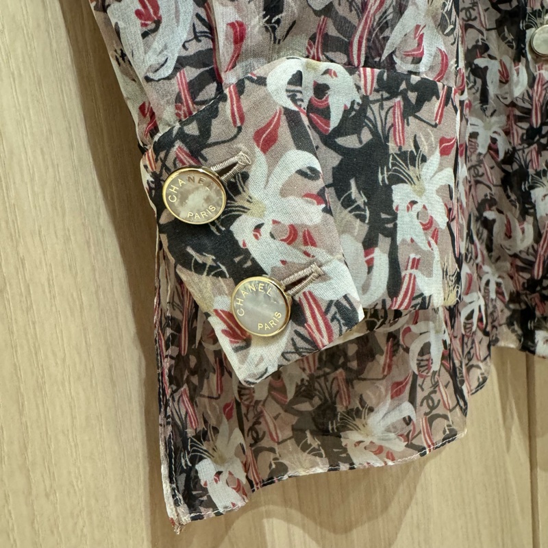 Chanel 香奈兒 23A手工坊真絲襯衫-9