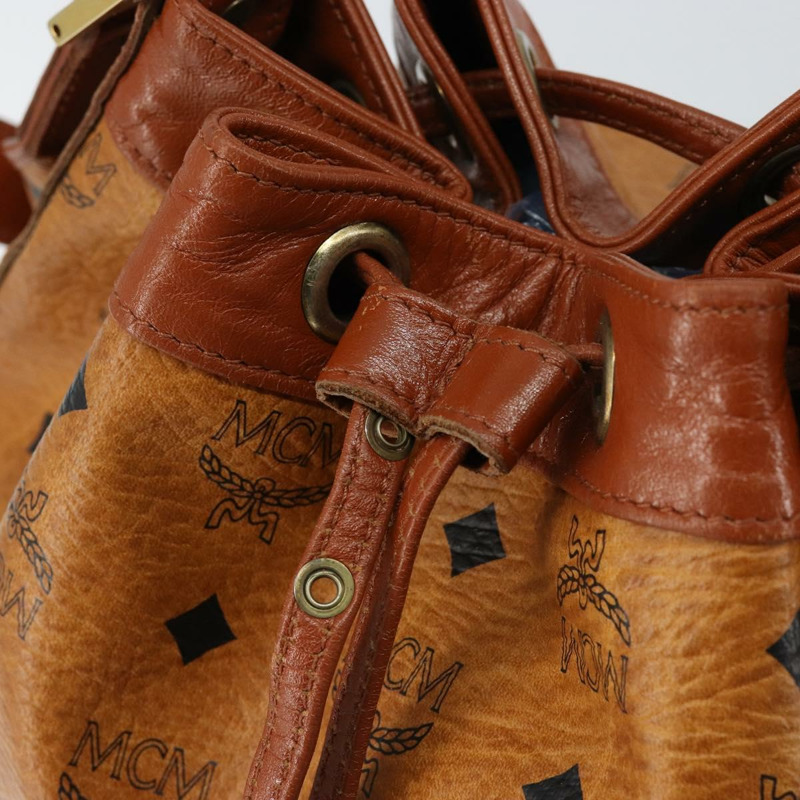 【日本直送】MCM Logoogram Vicetos 單肩包 PVC 皮革 棕色 金色 正品 gh1072-9