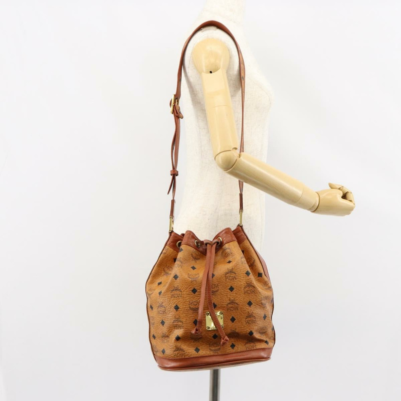 【日本直送】MCM Logoogram Vicetos 單肩包 PVC 皮革 棕色 金色 正品 gh1072-21