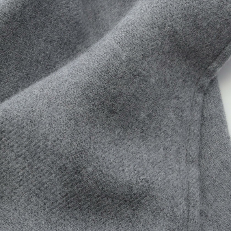 BURBERRY 格紋披肩斗篷羊毛灰色二手女款-5