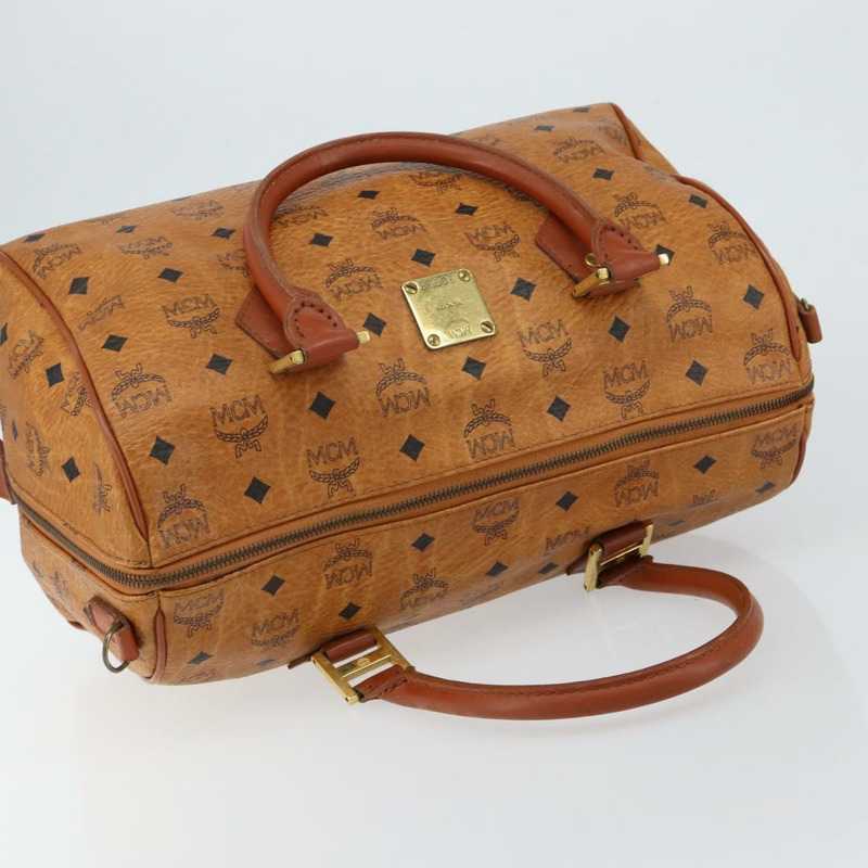 【日本直送】MCM Logoogram Vicetos 波士頓包 PVC 皮革 棕色 金色 正品 gh1074-5