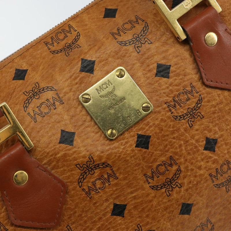 【日本直送】MCM Logoogram Vicetos 波士頓包 PVC 皮革 棕色 金色 正品 gh1074-11