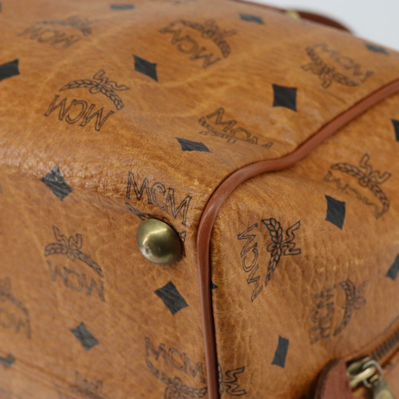 【日本直送】MCM Logoogram Vicetos 波士頓包 PVC 皮革 棕色 金色 正品 gh1074-14