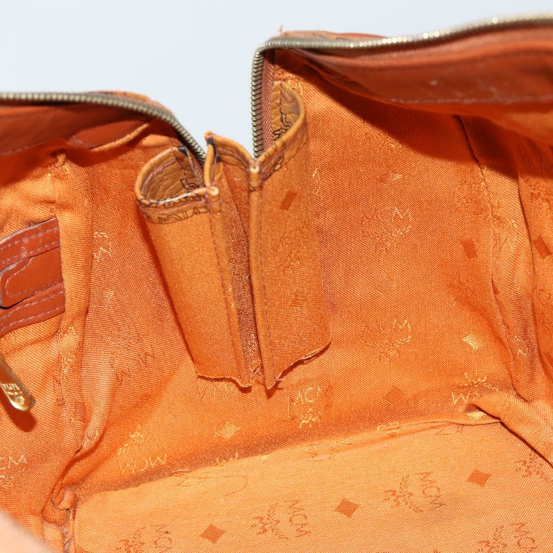 【日本直送】MCM Logoogram Vicetos 波士頓包 PVC 皮革 棕色 金色 正品 gh1074-17