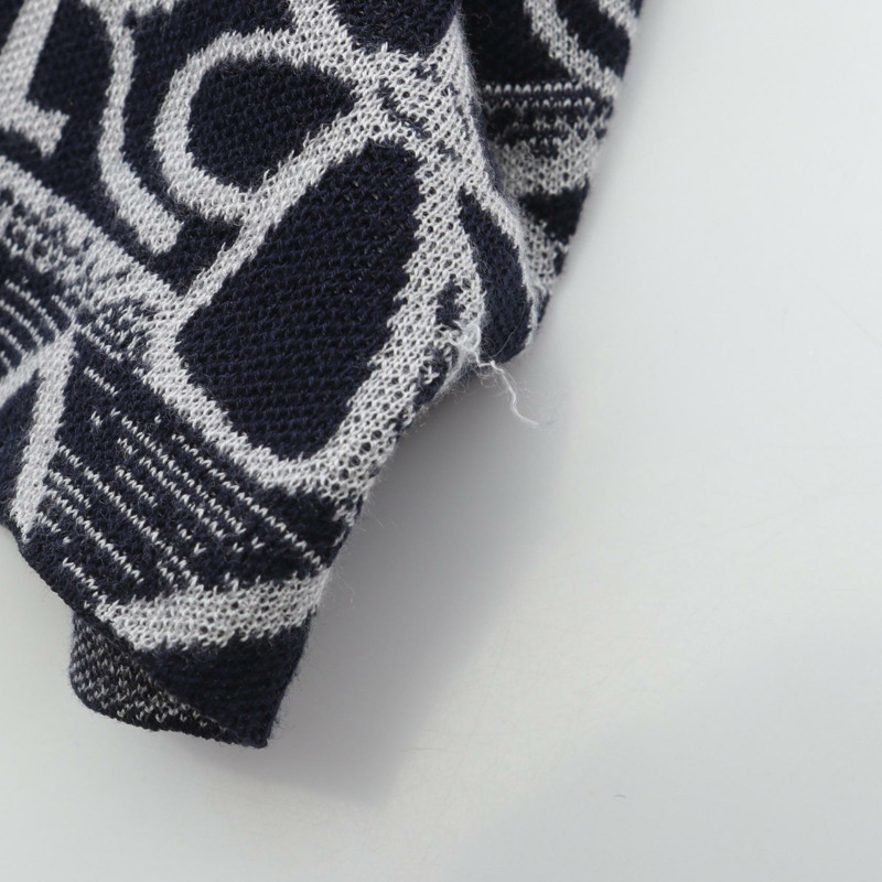 Dior Shawn Stussy 針織衫襯衫 033M550BT166 棉絲混紡 海軍藍 二手 #XL-4