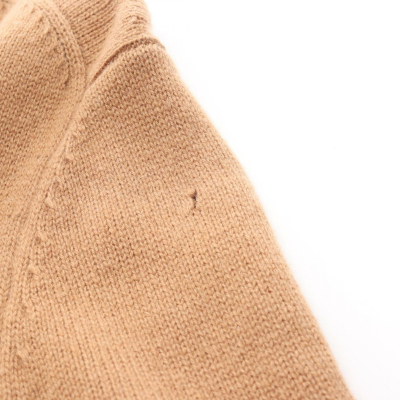 BURBERRY 經典條紋飾邊針織衫 8020391 羊絨棕色 二手 M 碼-4