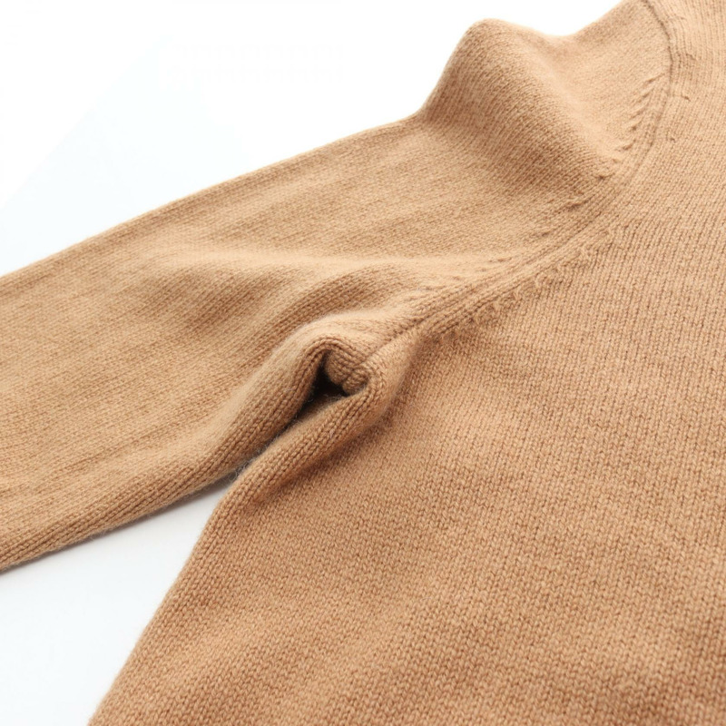 BURBERRY 經典條紋飾邊針織衫 8020391 羊絨棕色 二手 M 碼-7