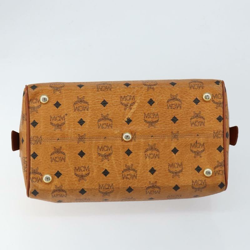 【日本直送】MCM Logoogram Vicetos 波士頓包 PVC 皮革 棕色 金色 正品 gh1075-4