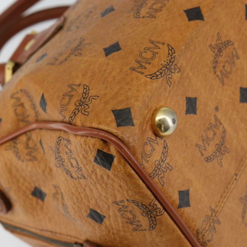 【日本直送】MCM Logoogram Vicetos 波士頓包 PVC 皮革 棕色 金色 正品 gh1075-13