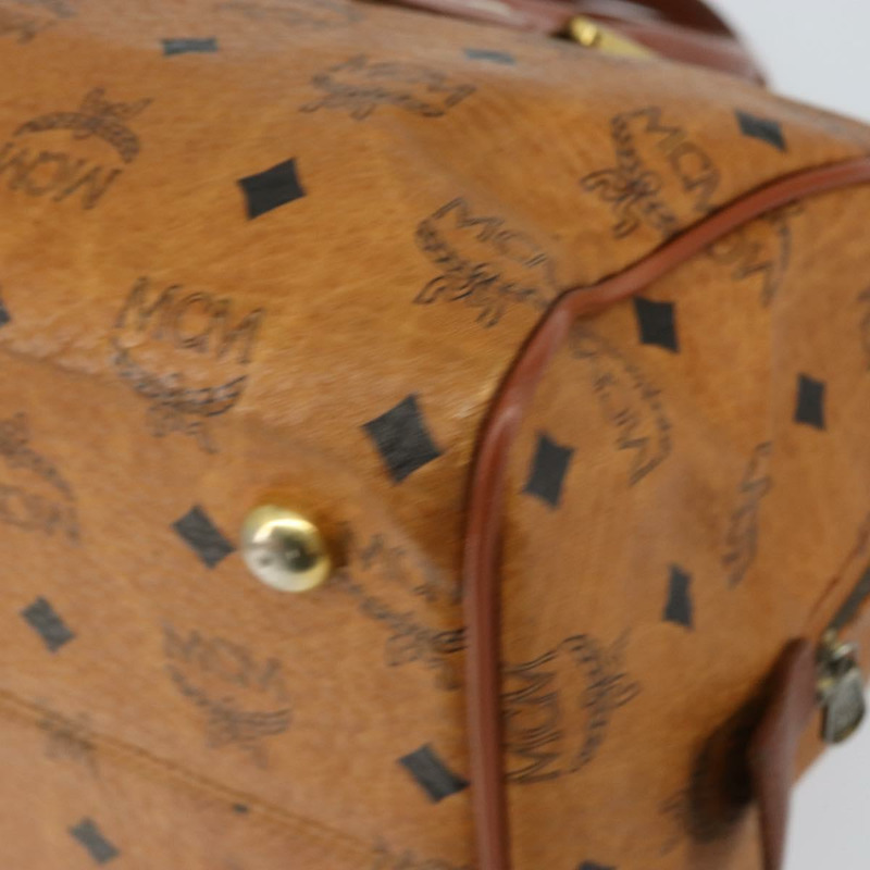 【日本直送】MCM Logoogram Vicetos 波士頓包 PVC 皮革 棕色 金色 正品 gh1075-14