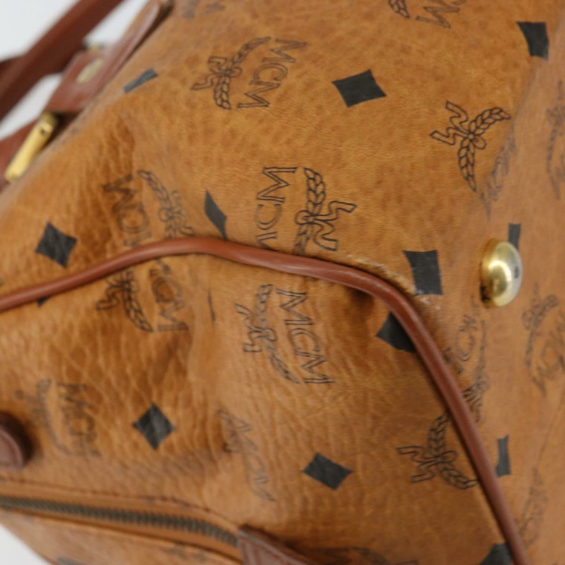 【日本直送】MCM Logoogram Vicetos 波士頓包 PVC 皮革 棕色 金色 正品 gh1075-15