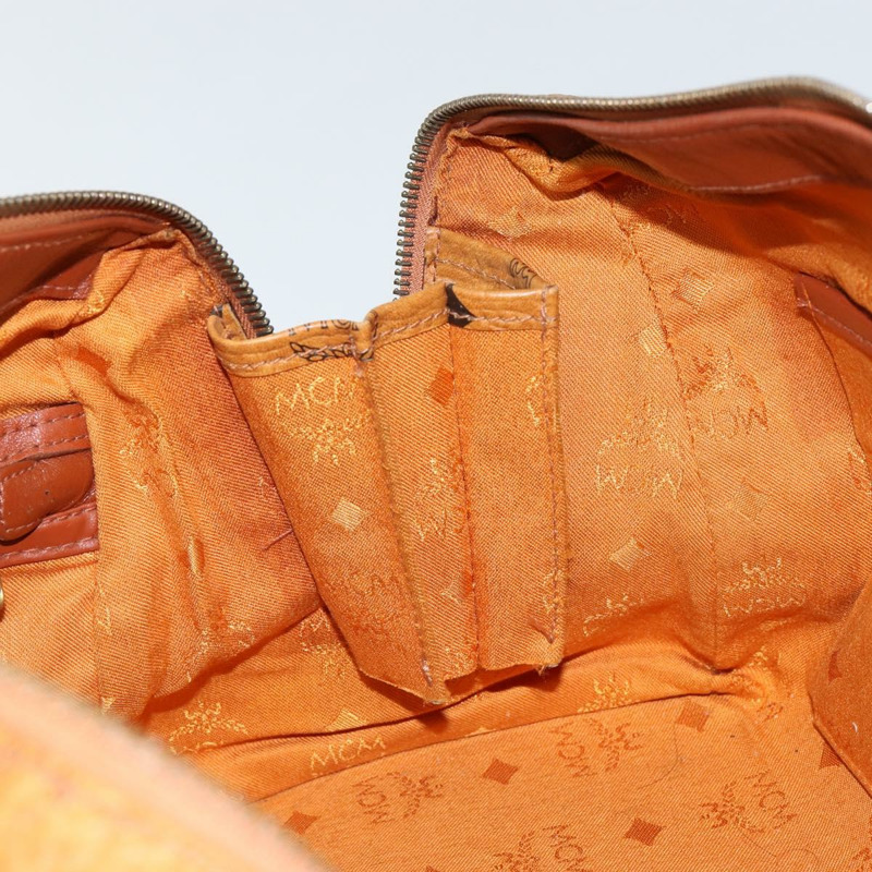 【日本直送】MCM Logoogram Vicetos 波士頓包 PVC 皮革 棕色 金色 正品 gh1075-17