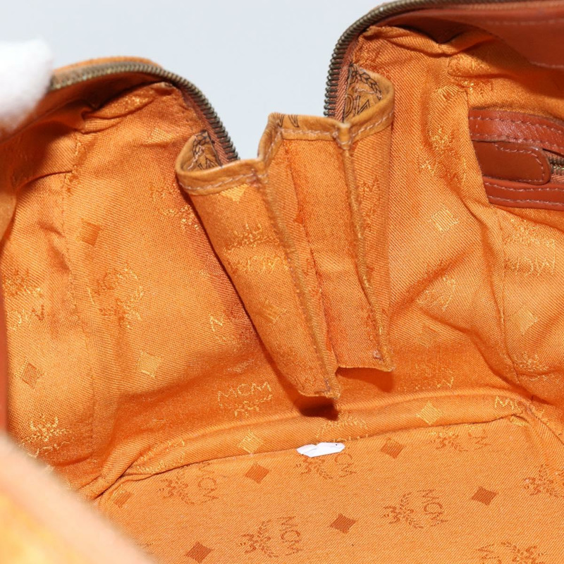 【日本直送】MCM Logoogram Vicetos 波士頓包 PVC 皮革 棕色 金色 正品 gh1075-18