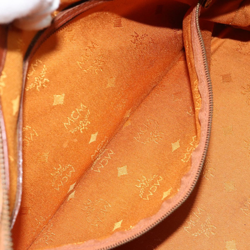 【日本直送】MCM Logoogram Vicetos 波士頓包 PVC 皮革 棕色 金色 正品 gh1075-19