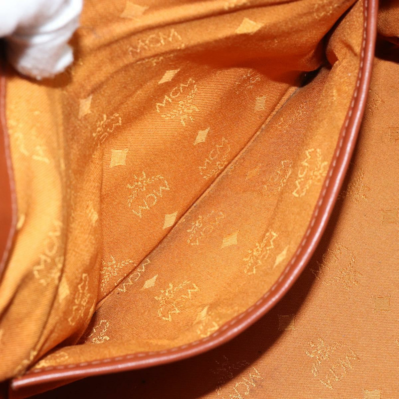 【日本直送】MCM Logoogram Vicetos 波士頓包 PVC 皮革 棕色 金色 正品 gh1075-20