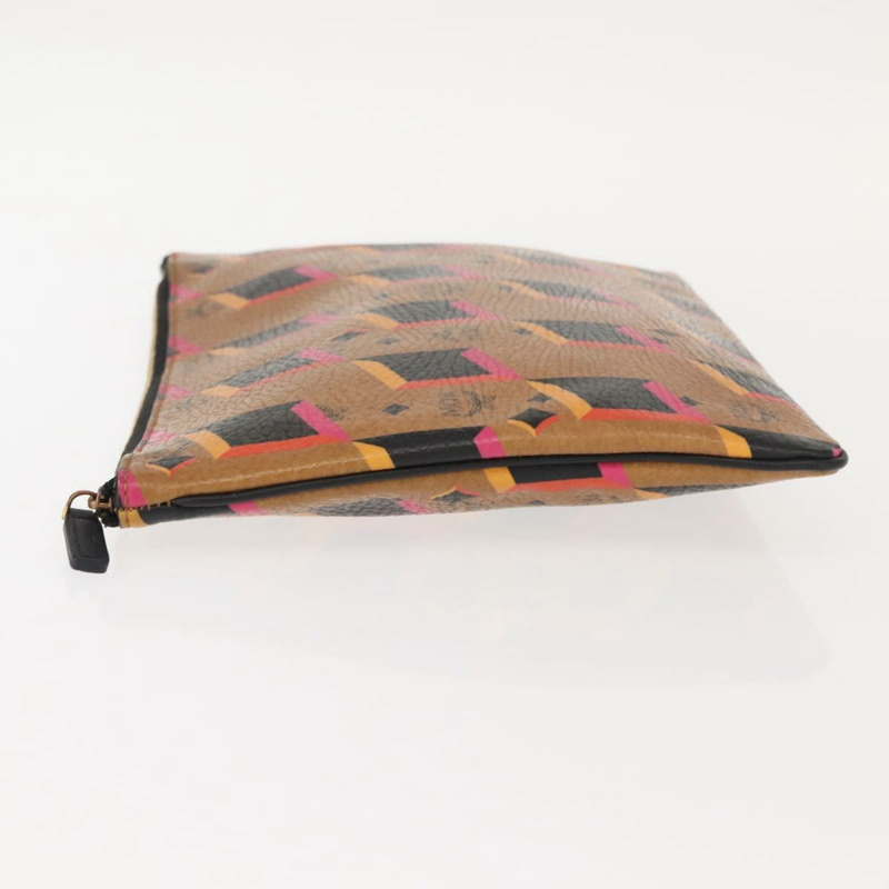 【日本直送】MCM Logoogram Vicetos 手拿包 PVC 皮革 棕色 Auth am9490-3