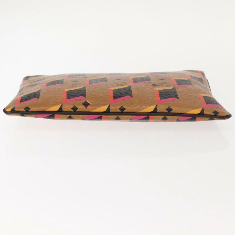 【日本直送】MCM Logoogram Vicetos 手拿包 PVC 皮革 棕色 Auth am9490-5