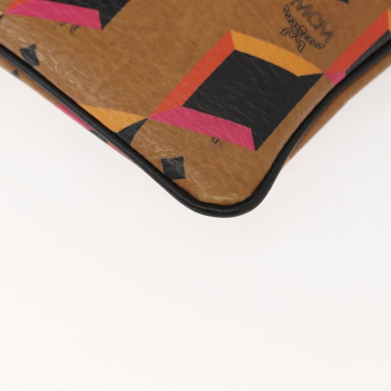 【日本直送】MCM Logoogram Vicetos 手拿包 PVC 皮革 棕色 Auth am9490-7