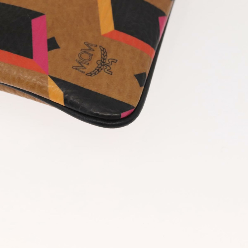 【日本直送】MCM Logoogram Vicetos 手拿包 PVC 皮革 棕色 Auth am9490-13