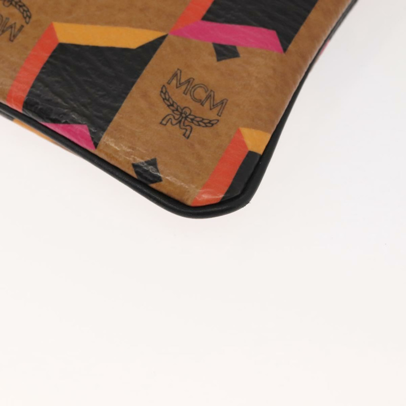 【日本直送】MCM Logoogram Vicetos 手拿包 PVC 皮革 棕色 Auth am9490-14