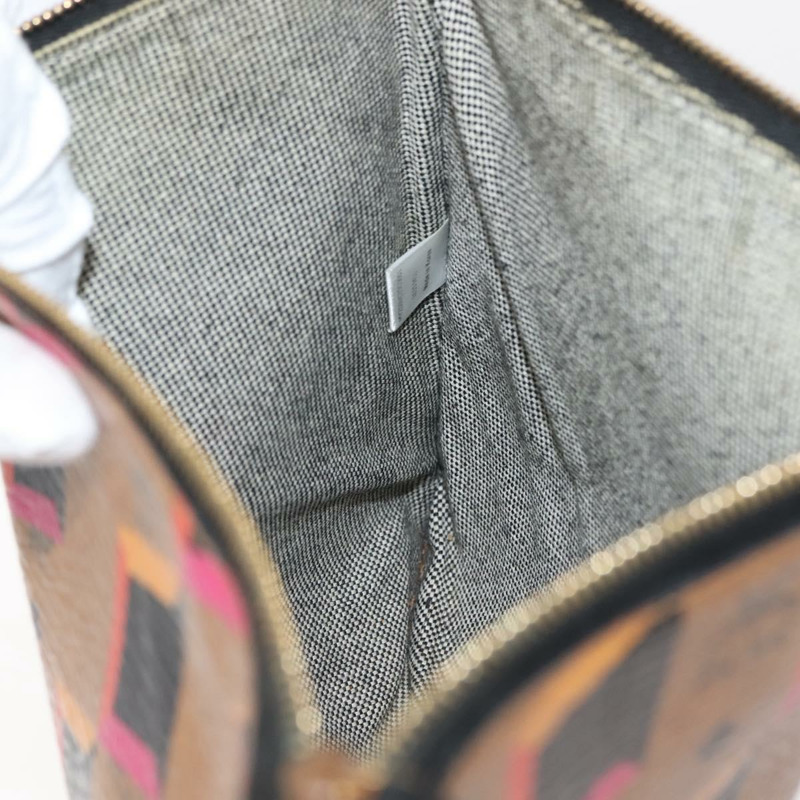 【日本直送】MCM Logoogram Vicetos 手拿包 PVC 皮革 棕色 Auth am9490-15