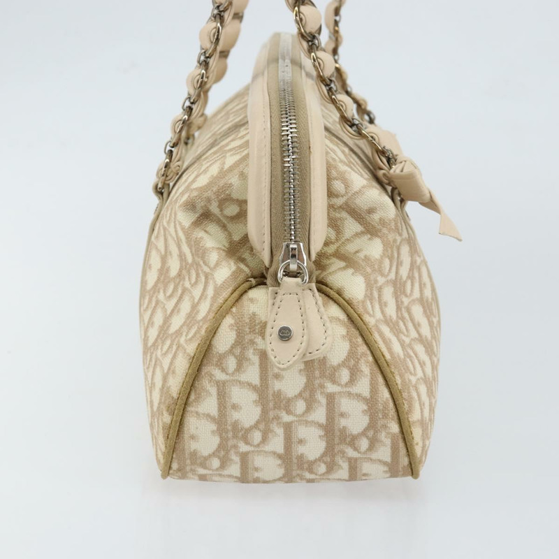 【日本直送】Christian Dior Trotter帆布浪漫手提包 PVC米色銀色 正品 150070-3