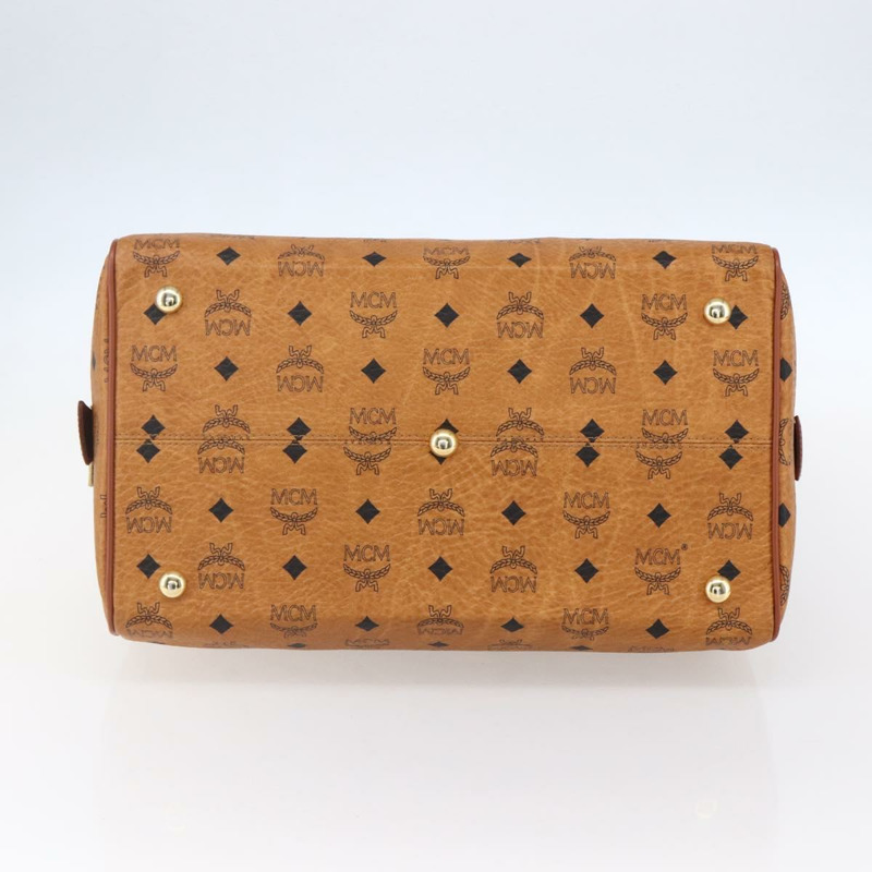 【日本直送】MCM Logoogram Vicetos 波士頓包 PVC 皮革 棕色 金色 正品 149334-4